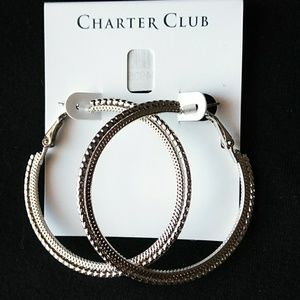 Charter Club  Silver Medium Textured Hper Toc Jewelry